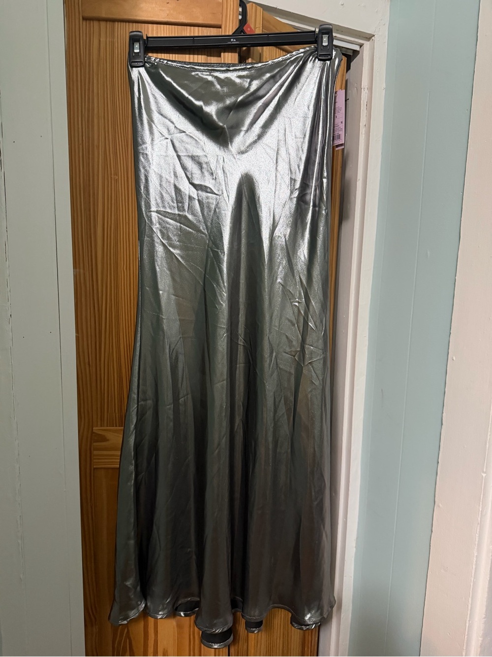 wild fable Silver Metallic Maxi Skirt